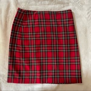 Talbots Red Plaid Skirt Size 4